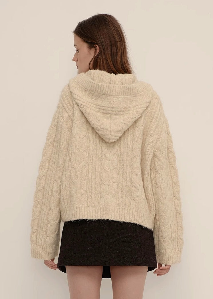 Vesper Ivory Hooded Cardigan (PRE-ORDER)