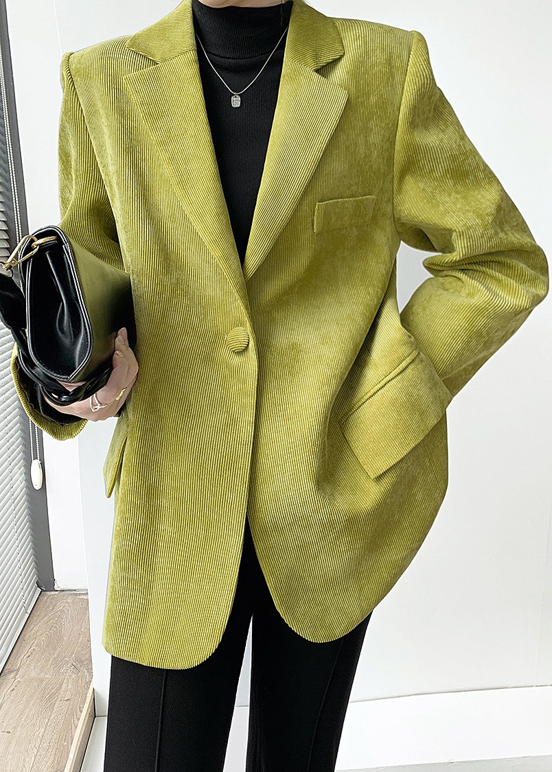 Blaire Olive Velvet Coat