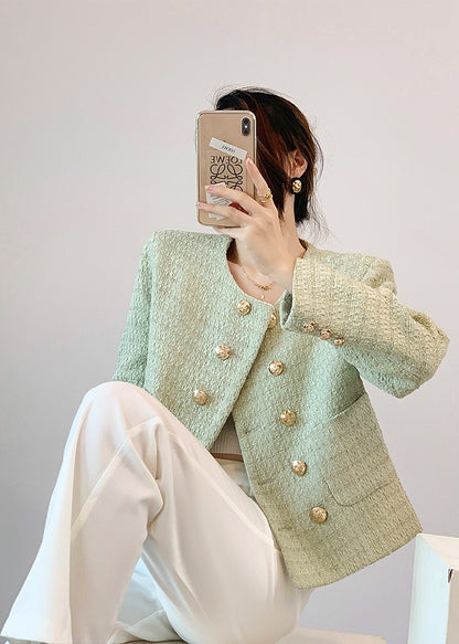 Clementine Mint Green Tweed Coat (PRE-ORDER)