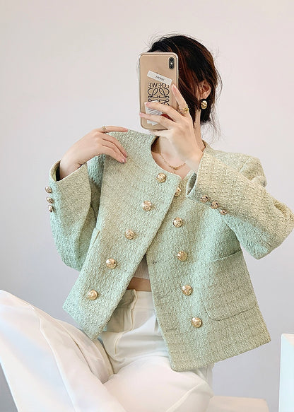 Clementine Mint Green Tweed Coat (PRE-ORDER)