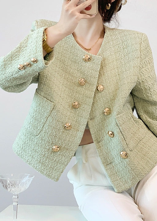 Clementine Mint Green Tweed Coat (PRE-ORDER)