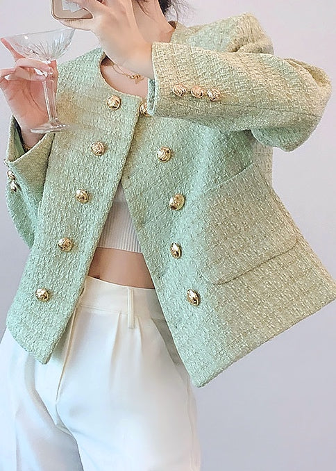 Clementine Mint Green Tweed Coat (PRE-ORDER)