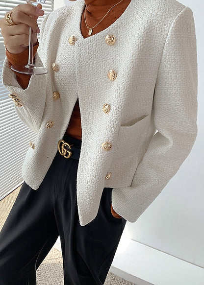 Clementine White Tweed Coat (PRE-ORDER)