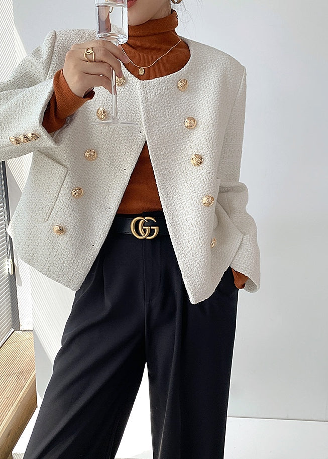 Clementine White Tweed Coat (PRE-ORDER)