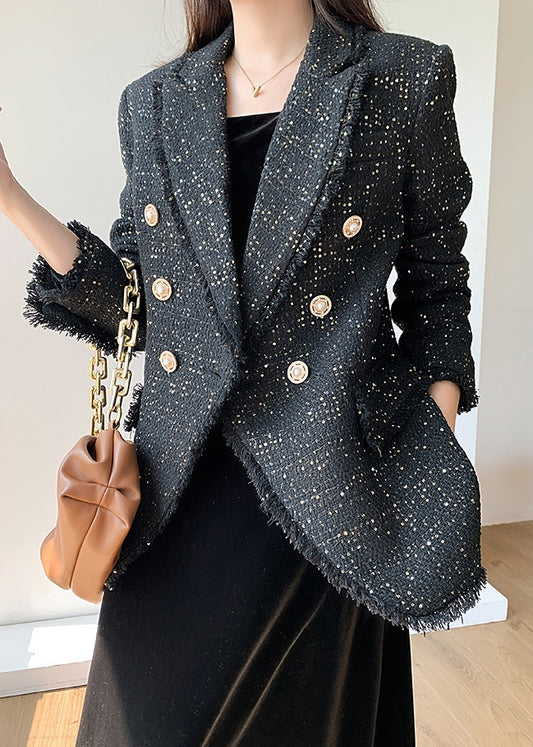 Varenne Black Tweed Coat (PREORDER)