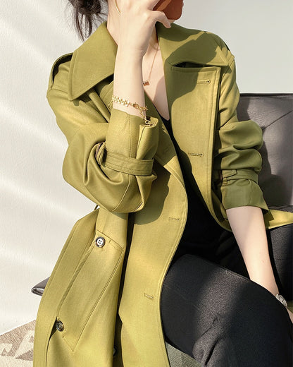 Windbreaker Olive Green Trench Coat (PRE-ORDER)